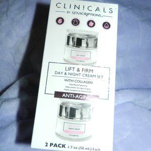 Clinicals by SpaScriptions 2PK Lift & Firm Day & Night Cream set Collagen NWT